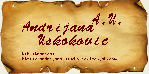 Andrijana Uskoković vizit kartica